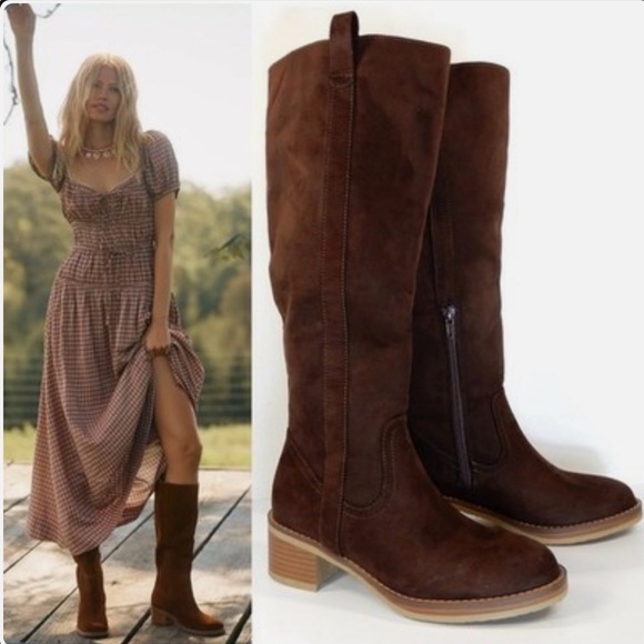 Seychelles Shoes - NWOT Seychelles Baylee Knee High Boots Size 5.5 Chocolate Brown Faux Suede